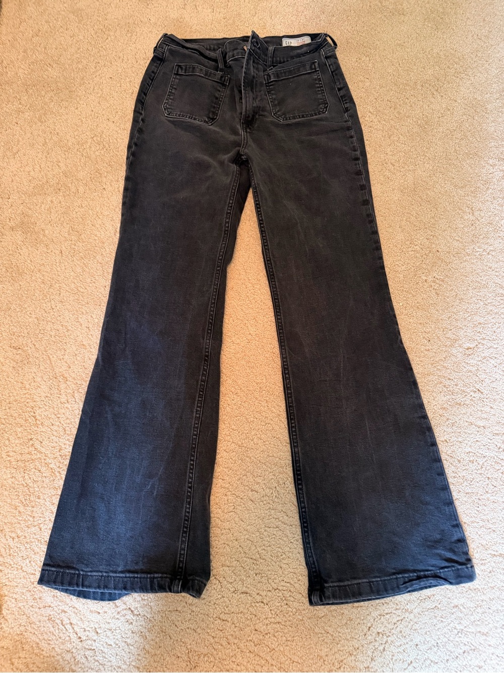 GAP Women's Black Wide-Leg Flare Jeans
